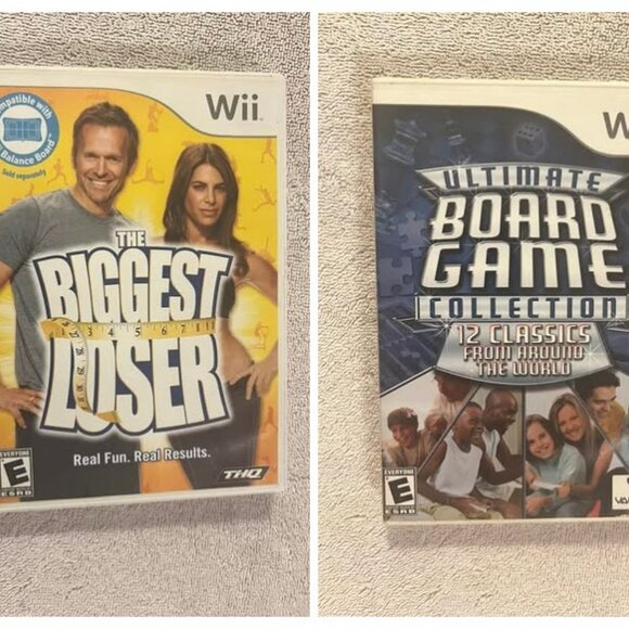 Wii - 2 Video Game - Biggest Loser and Ultimate Board Game Collection - Picture 1 of 8